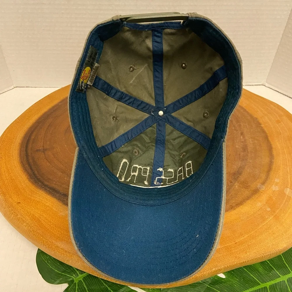 Retro BASS PRO Shops Olive Camo Green Canvas Cap